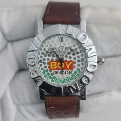Boy London BOY-31-W Stainless Steel Back Leather Stripes Wristwatch