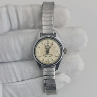 Vintage Citron De Luxe 1318 Hand Winding Stainless Steel Back Wristwatch