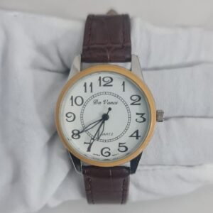 Da Vinci Stainless Steel Back Japan Movement Leather Stripe Wristwatch 2