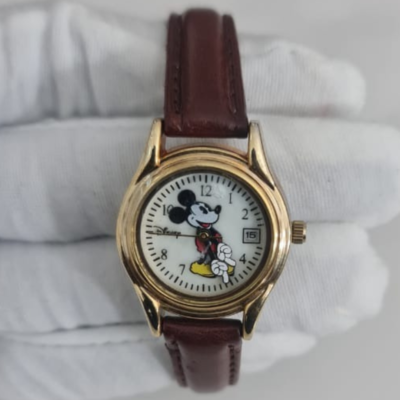 Disney Accutime MK10330911 Mickey Mouse Theme Stainless Steel Back Ladies Wristwatch