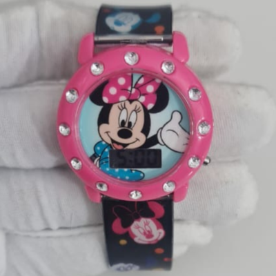 Disney Accutime MN1682JC Minnie Mouse Plastic Caseback Wristwatch With Box (Kids Watch)