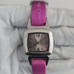 FMDPY145128 Stainless Steel Back Japan Movement Pink Leather Stripe Wristwatch 1