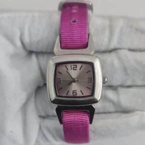 FMDPY145128 Stainless Steel Back Japan Movement Pink Leather Stripe Wristwatch 2