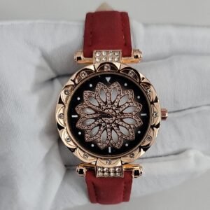 Gold Crystal Stone Decorative Analog Dial Stainless Steel 1