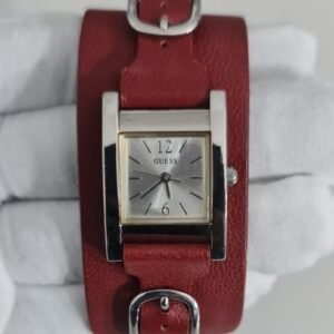 Guess G55337L Stainless Steel Back Leather Stripe Ladies Wristwatch 1