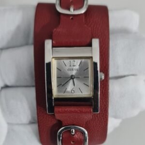 Guess G55337L Stainless Steel Back Leather Stripe Ladies Wristwatch 2