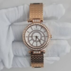 Guess Rose Gold Tone Stainless Steel Back Japan Movement Ladies Wristwatch 2