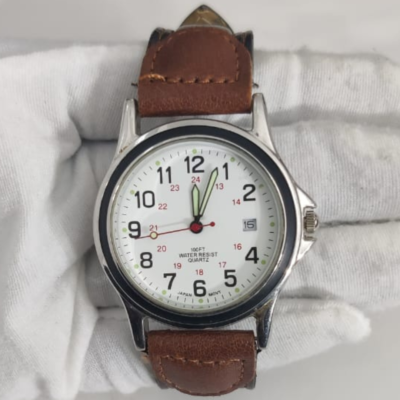 Opuritan PUR60562W  Leather Stripes Wristwatch