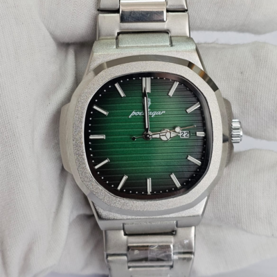 Poedagar Green Dial Stainless Steel Back Wristwatch