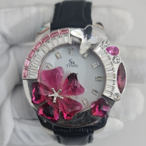 Sk 6196 Sun Key Time Austria Crystal Stainless Steel Back Japan Movement Wristwatch