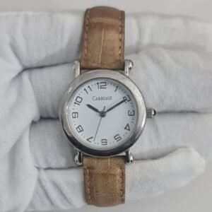 Timex J7 Carriage Stainless Steel Back Leather Stripes Wristwatch 2