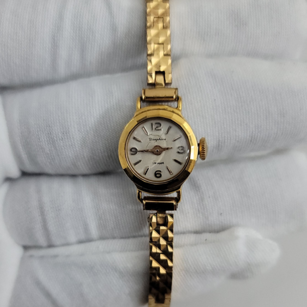 Vintage Lip Dauphine 978368 Automatic Gold Tone Stainless Steel Back Ladies Wristwatch