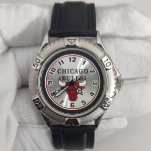 Vintage NBA Chicago Bulls Stainless Steel Back Japan Movement Wristwatch 1998 W 1
