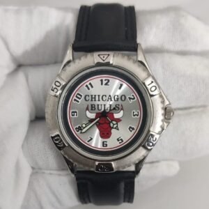 Vintage NBA Chicago Bulls Stainless Steel Back Japan Movement Wristwatch 1998 W 2