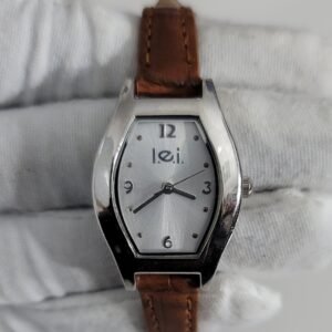 l.e.i. life energy intelligence LEIL 9749 Stainless Steel Back Leather Stripes Wristwatch 2