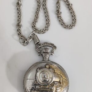 Details Train Theme Japan Movement Pocket Watch 3