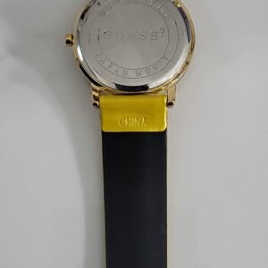 Guess Gold Tone Dial Yellow Leather Stripes Ladies Wristwatch 4