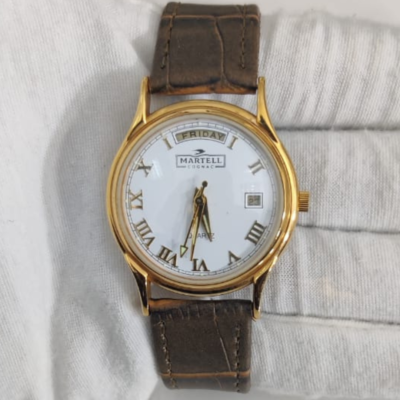 Vintage Martell Cognac 18K-GP Wristwatch