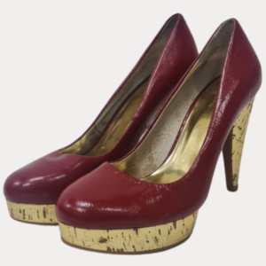 Michael Michael Kors Womens Leather Stiletto Platform Heels Gold Tone Red Size 7M 1