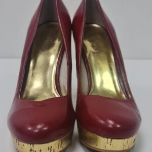 Michael Michael Kors Womens Leather Stiletto Platform Heels Gold Tone Red Size 7M 2