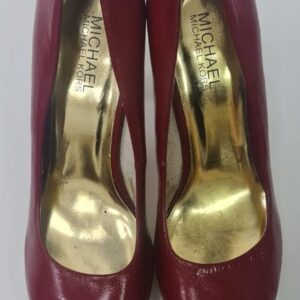 Michael Michael Kors Womens Leather Stiletto Platform Heels Gold Tone Red Size 7M 4