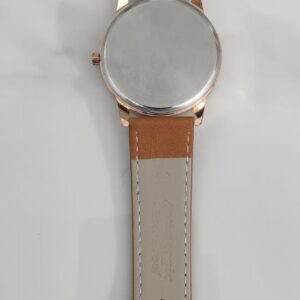 Paphitak Stainless Steel Back Leather Stripe Ladies Wristwatch 4