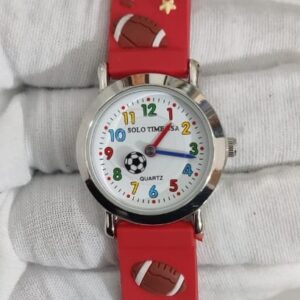 Solo Time USA Sport Theme Red Sillicone Stripes Kids Wristwatch 2