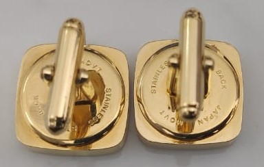 Tateossian London Gold Tone Stainless Steel Back Watch Cufflinks 4