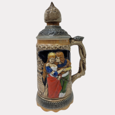 Vintage Ceramic Cork Top Stein with Music Box Plays “Auld Lang Syne”