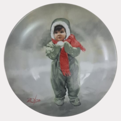 Vintage Donald Zolan Collector Plate “Winter Angel” Wonder of Childhood With Certificate 1984