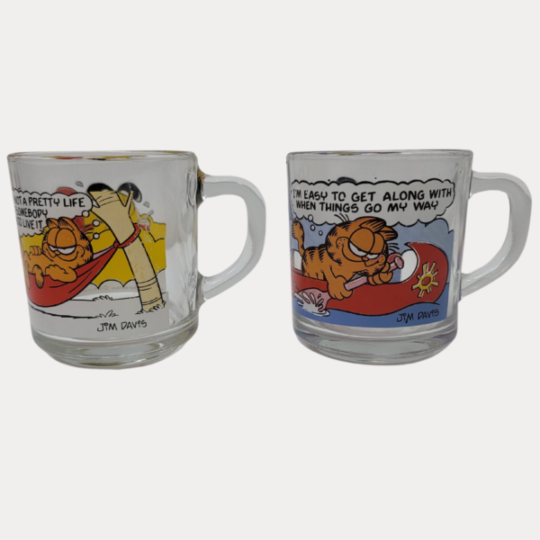 Vintage Garfield and Odie McDonalds Glass Mug Coffee Cup 1978