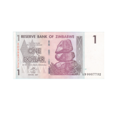 1 Dollar Zimbabwe 2007 Banknote