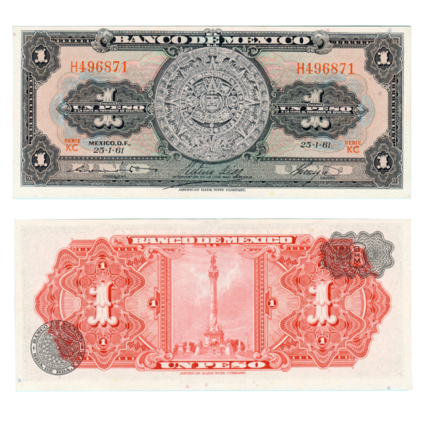 1 Peso Mexico 1961 Banknote F3 Set