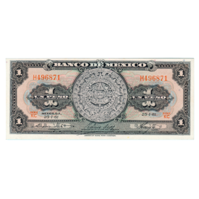 1 Peso Mexico 1961 Banknote