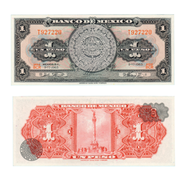 1 Peso Mexico 1969 Banknote F2 Set