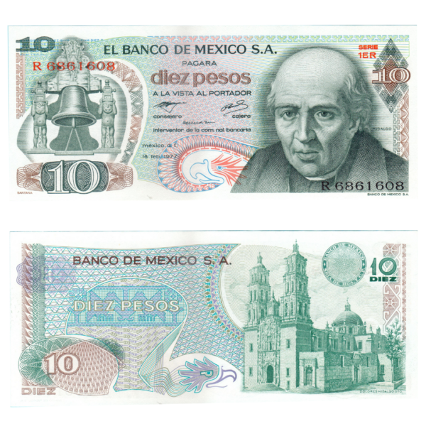 10 Pesos Mexico 1977 Banknote F3 Set