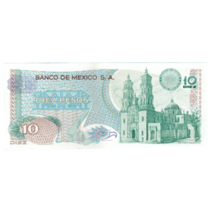 10 Pesos Mexico 1977 Banknote F3 Set back