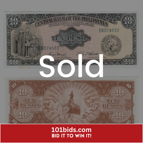 10-Pesos-Philippines-1949-Banknote-F3-Set sold