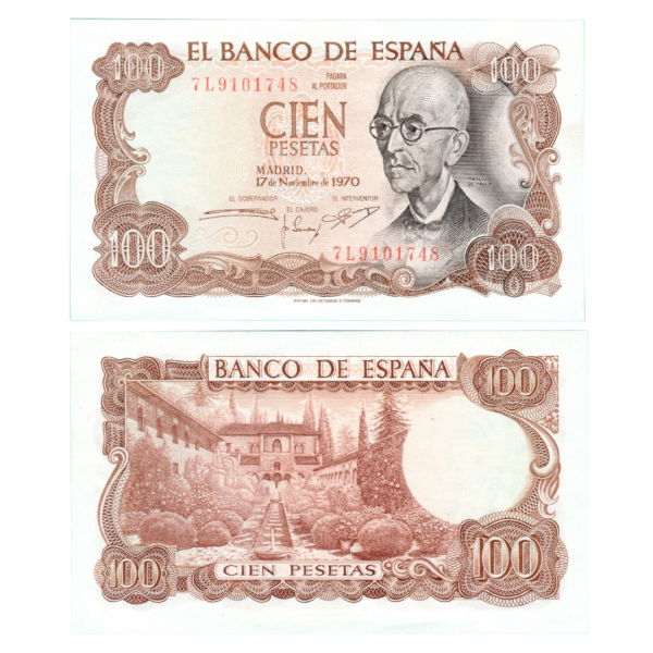 100 Pesetas Spain 1970 Banknote F4 Set