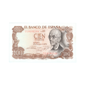100 Pesetas Spain 1970 Banknote F4 Set front