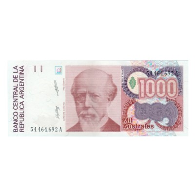 1000 Australes Argentina 1988-1990 Banknote