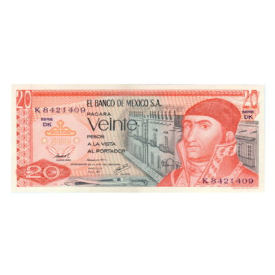 20 Pesos Mexico 1977 Banknote