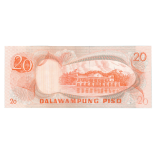 20 Piso Philippines 1972 Banknote F3 Set back