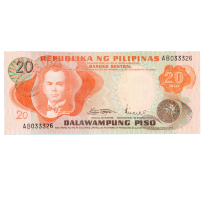 20 Piso Philippines 1972 Banknote