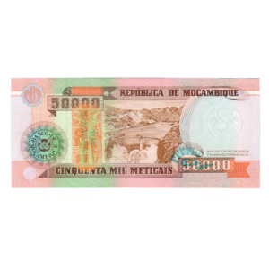 50000 Meticais Mozambique 1993 Banknote F3 Set back