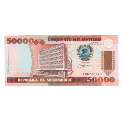 50000 Meticais Mozambique 1993 Banknote