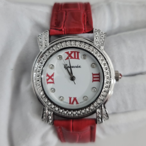 Geneva Red Japan Movement Ladies Wristwatch