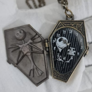 Gothic-Style Nightmare Before Christmas Jack Coffin Hanging Pocket Watch 1