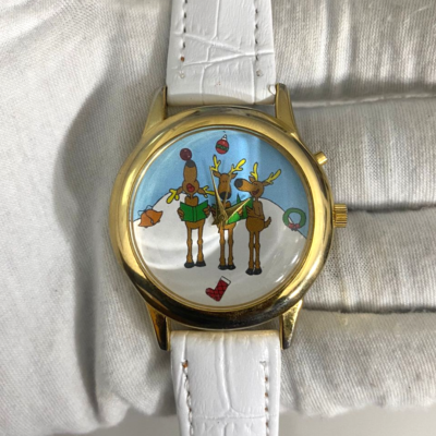 Vintage Le Watch Christmas Theme Ladies Wristwatch