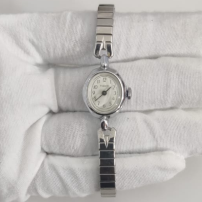 VintageTimex T10 Ladies Wristwatch Bracelet Silver Tone Plated